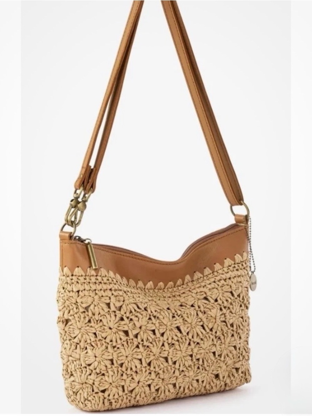 The Sak NEW Lumi Coastal Straw Woven Convertible Crossbody Purse Bag Vacation - Picture 3 of 12